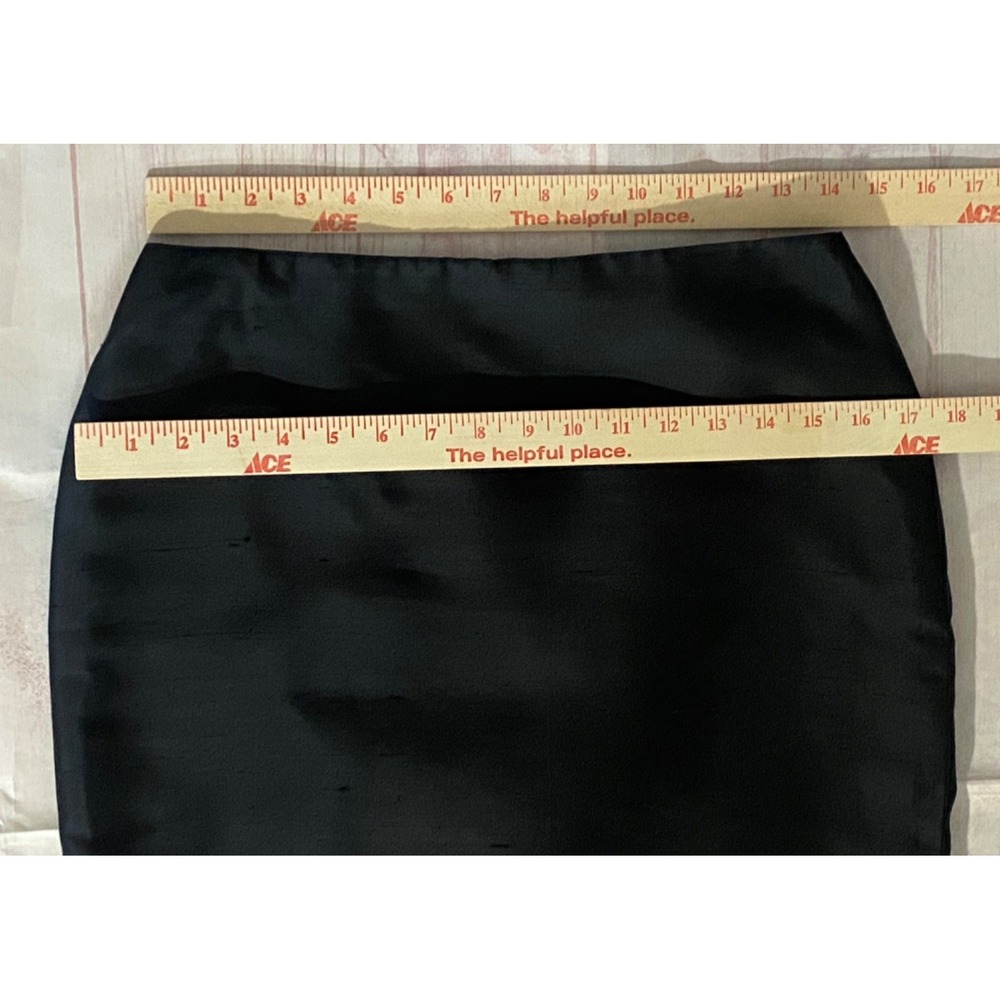 CARLISLE‎ Silk Skirt size 4 Pencil Straight Black Textured lined VTG - Picture 12 of 14